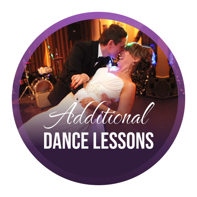 Additional Wedding Dance Lessons - Bride & Groom performing a lean in their first dance